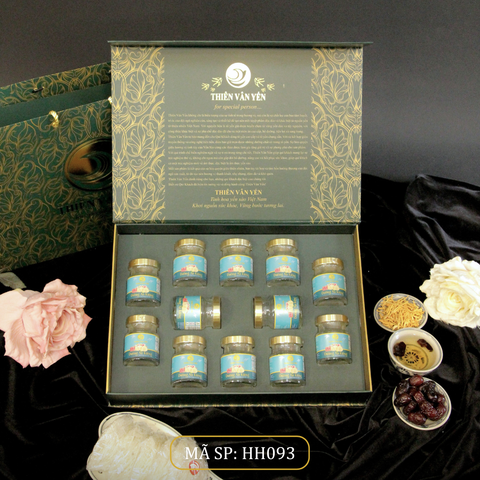 Hộp quà tặng 12 hũ - Tổ yến chưng đường ăn kiêng 3g - Hoàng gia - Thiên Vân Yến