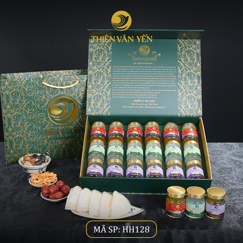 Hộp Quà Tặng 18 Hũ 3g, mix 3 vị ( 6ĐP, 6ĐT, 6TT) - Hoàng Gia - Thiên Vân Yến
