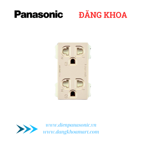 Ổ cắm đôi 3 chấu màu vàng ánh kim WEV1582-7MYZ