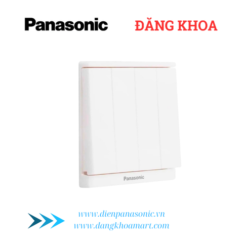 Bộ 4 công tắc B, 1 chiều có chỉ báo dạ quang Moderva Trắng WMF517-1VN
