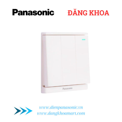 Bộ 3 công tắc B, 1 chiều có chỉ báo dạ quang, Moderva Trắng WMF515-1VN