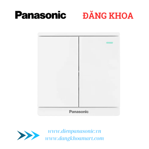 Bộ 2 công tắc B, 1 chiều có chỉ báo dạ quang Moderva Trắng WMF513-1VN