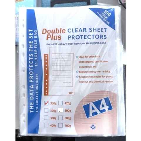 Bìa lá lỗ A4 Clear Sheet Protectors