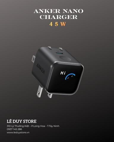 Anker Nano Charger (45W, Smart Display, 180° Foldable)