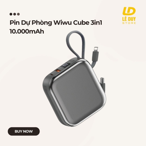 Pin Dự Phòng Wiwu Cube 3in1 10,000mAh