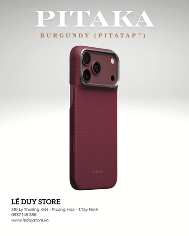 PITAKA Burgundy (PitaTap™) iPhone 18 Pro Max Edge Case