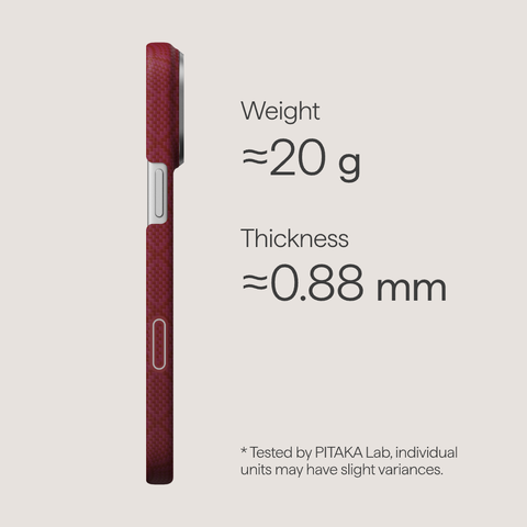 Ốp lưng iPhone 17 Pro Max - PITAKA Edge (with PitaTap) - Harvard Crimson