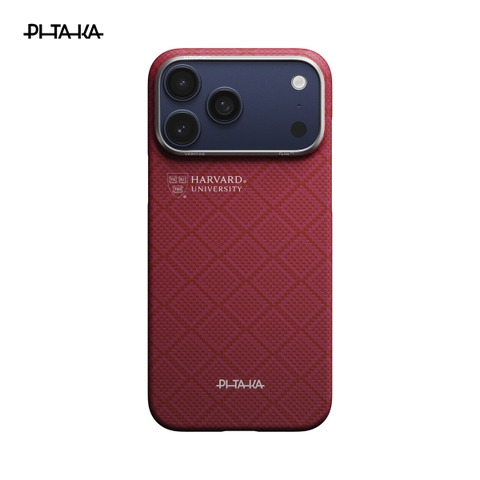 Ốp lưng iPhone 17 Pro Max - PITAKA Edge (with PitaTap) - Harvard Crimson