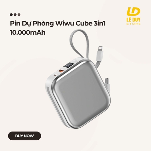 Pin Dự Phòng Wiwu Cube 3in1 10,000mAh