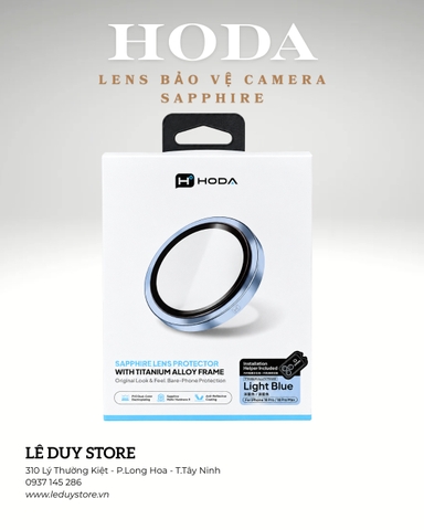 Kính Bảo Vệ Camera HODA Sapphire iPhone 18 Pro / 18 Pro Max – Light Blue