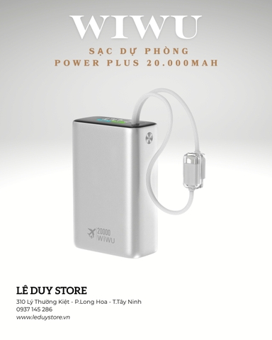 WIWU POWER PLUS 20.000mAh – PIN KHỦNG, SẠC CỰC NHANH!