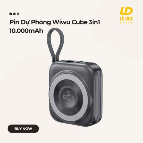 Pin Dự Phòng Wiwu Cube 3in1 10,000mAh