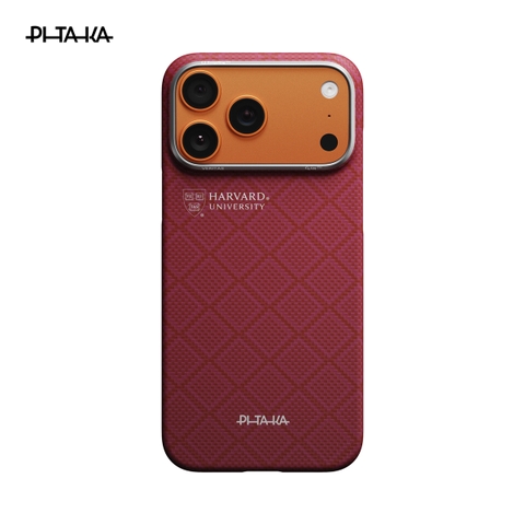 Ốp lưng iPhone 17 Pro Max - PITAKA Edge (with PitaTap) - Harvard Crimson