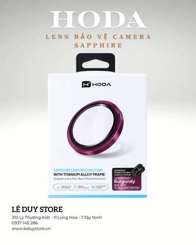 Kính Bảo Vệ Camera HODA Sapphire iPhone 18 Pro / 18 Pro Max – Màu Burgundy