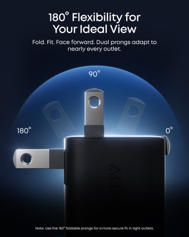 Anker Nano Charger (45W, Smart Display, 180° Foldable)