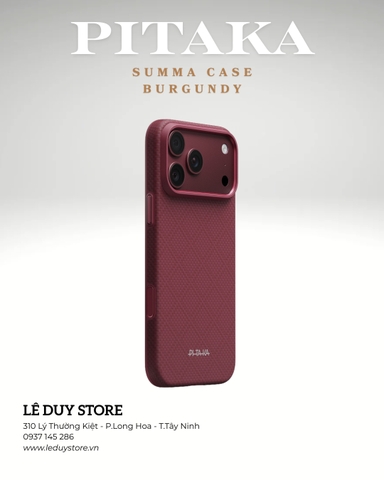 PITAKA Burgundy iPhone 18 Pro Max Summa Case