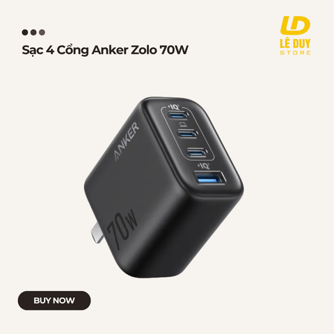 Sạc 4 Cổng Anker Zolo 70W