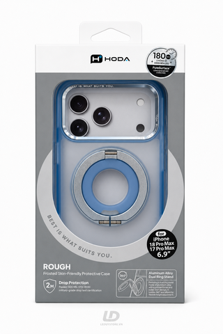 Ốp lưng HODA Rough ( Blue ) MagSafe – Vòng xoay 360°