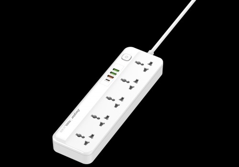 Ổ điện đa năng 5AC kèm 3USB-A và 1USB-C sạc nhanh PD (max 20W) - White - EPB2501EUWE