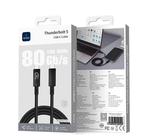 CÁP THUNDERBOLT 5 WIWU 80GB/S