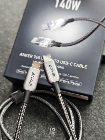Cáp Type C to Type C Anker 765 dài 0.9m 140W