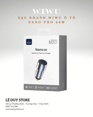 Sạc nhanh WiWU Ô TÔ Nano Pro 60W