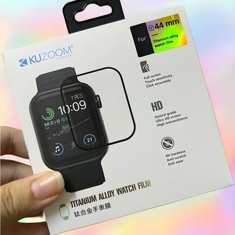 Kính cường lực Apple Watch Kuzoom cho tất cả series 1, 2, 3, 4, 5, 6, 7, 8, 9, SE, Ultra... (với 4 kích thước là 38mm, 40mm, 41mm, 42mm, 44mm, 45mm, 49mm)