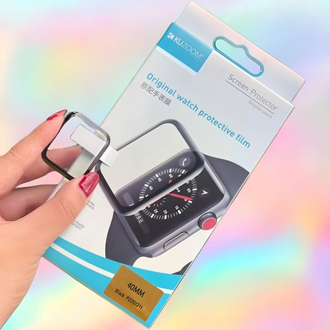 Kính cường lực Apple Watch Kuzoom cho tất cả series 1, 2, 3, 4, 5, 6, 7, 8, 9, SE, Ultra... (với 4 kích thước là 38mm, 40mm, 41mm, 42mm, 44mm, 45mm, 49mm)
