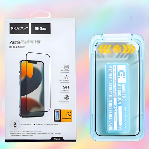 Kính cường lực Kuzoom khung tự dán trong suốt và chống nhìn trộm dành cho tất cả dòng điện iPhone