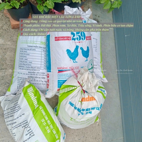 🌱🌱GIÁ THỂ TRỒNG RAU CỦ LÂU–LỚN–LÀNH _ DÙNG NGAY KO CẦN PHA TRỘN _ BAO 50dm3