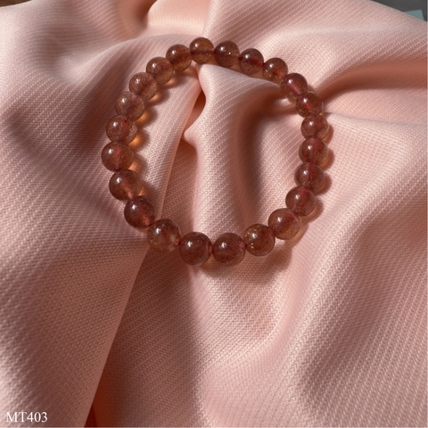 Vòng Thạch Anh Dâu Tây Hồng – Trang Sức Tình Duyên May Mắn và Chữa Lành Cảm Xúc