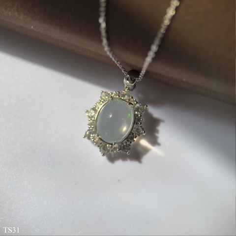 Dây Chuyền Bạc 925 Nữ Đính Đá Opaz Tự Nhiên
