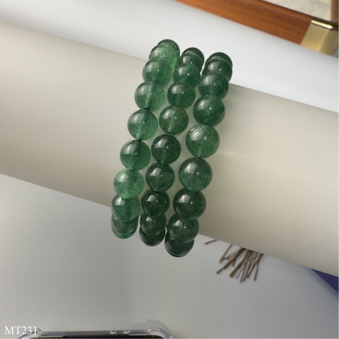 Vòng Thạch Anh Dâu Tây Xanh Thu Hút May Mắn