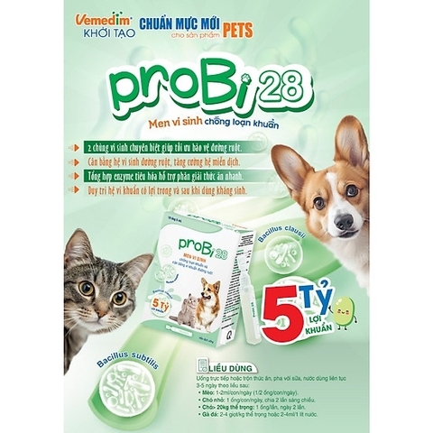 Men tiêu hoá probi 28 Vemedim dạng nước uống dành cho chó mèo