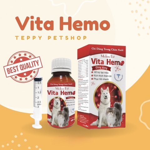 Vita Hemo giúp bổ máu, kích thích thèm ăn cho chó mèo 100ml