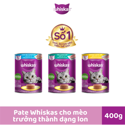 Pate Whiskas lon 400gram cho mèo