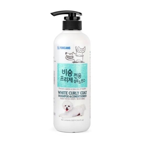 Sữa Tắm Cho Chó Lông Xoăn Trắng FORCANS WHITE CURLY COAT 550ml