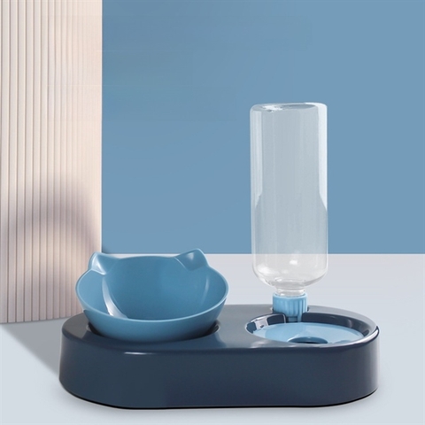 Bát ăn đôi và Bình uống nước tự động hình mèo