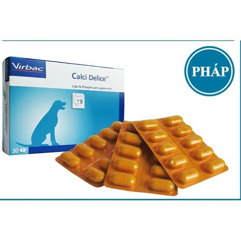 Viên Uống Bổ Sung Canxi Calci Delice Virbac Pháp Cho Chó
