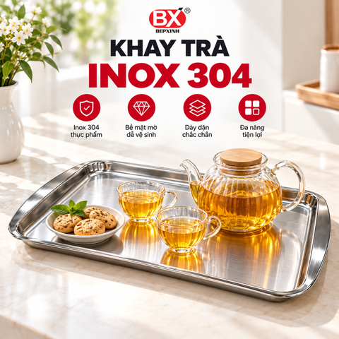 Khay Trà Inox 304