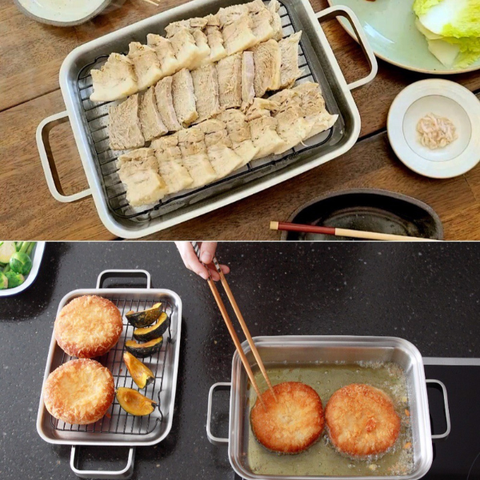 Bộ Khay Nướng Chữ Nhật 3 Món Quai Vuông