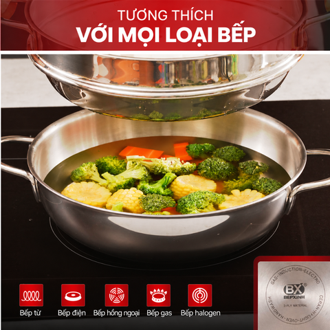 Bộ Xửng Hấp Bếp Xinh 3 Lớp - 28cm