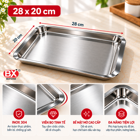 Khay Trà Inox 304