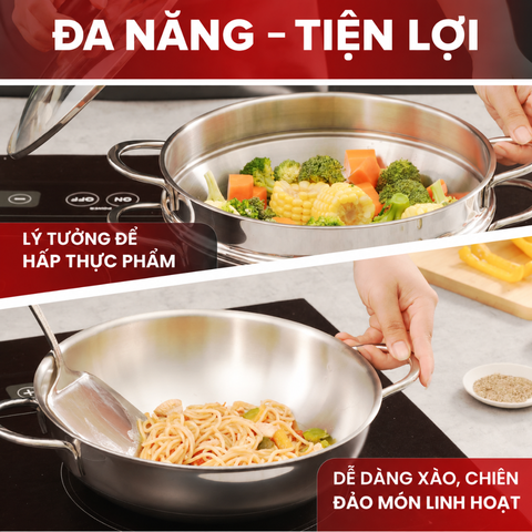 Bộ Xửng Hấp Bếp Xinh 3 Lớp - 28cm