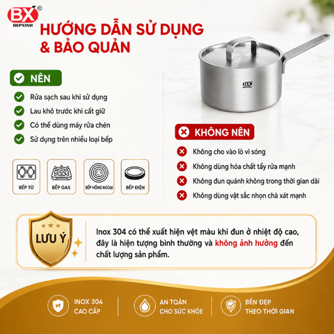 Quánh Inox 7 Lớp Bếp Xinh - 16x8cm