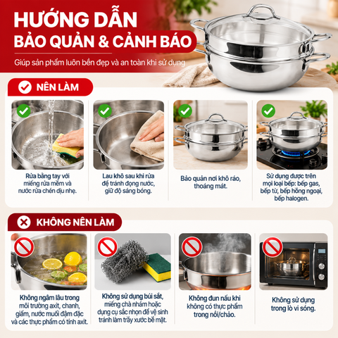Bộ Xửng Hấp Bếp Xinh 3 Lớp - 28cm