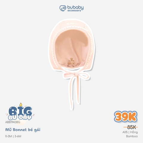 Phụ kiện Mũ Bonnet bé gái cá tính điệu đà Mềm mái cho bé yêu ABB1943BG