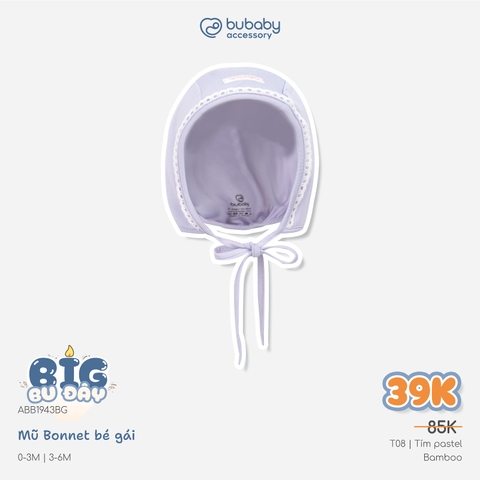 Phụ kiện Mũ Bonnet bé gái cá tính điệu đà Mềm mái cho bé yêu ABB1943BG