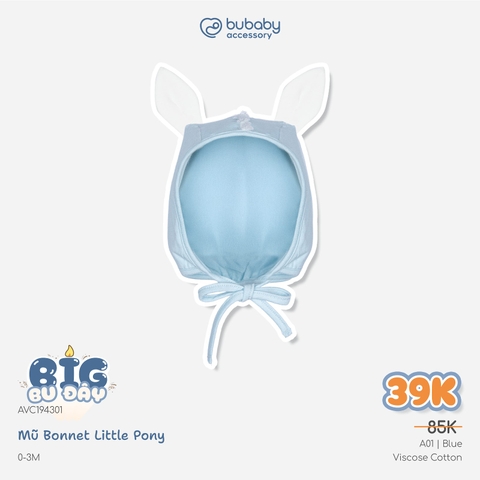 BU Baby Set phụ kiện Yếm Giả vest, Mũ Bonnet Little Pony, Bao tay bao chân bé trai BU Baby AVC01 | Phụ kiện chính hãng