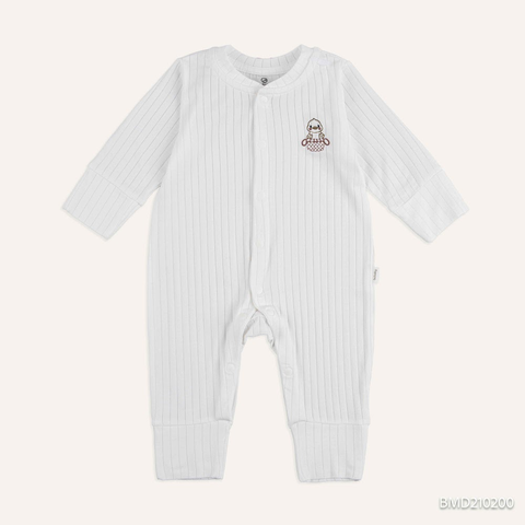 (NB-3M) Body dài tay cài giữa Bao tay chân Lật ấm áp cho mùa thu nhẹ Bubaby Molist BMD210200 | Quần áo chính hãng